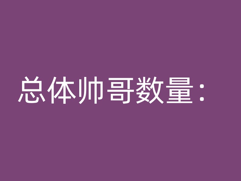 总体帅哥数量：