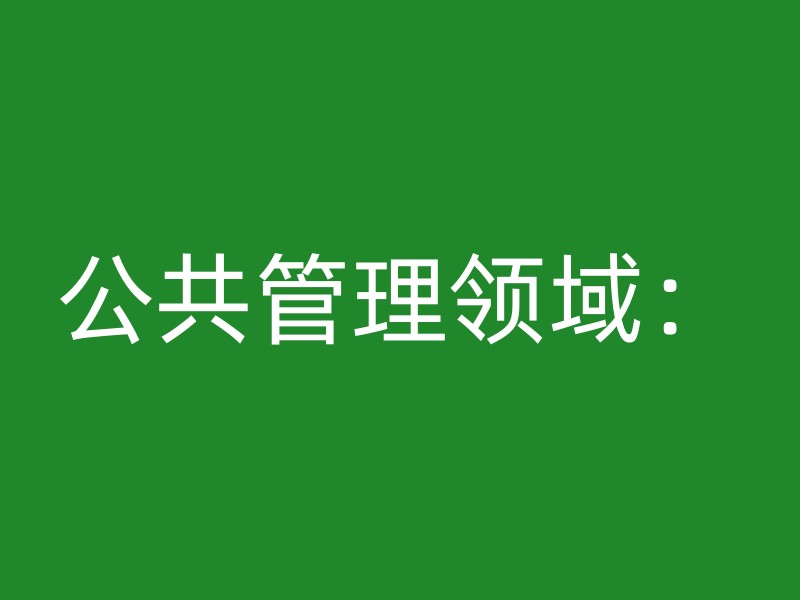 公共管理领域：