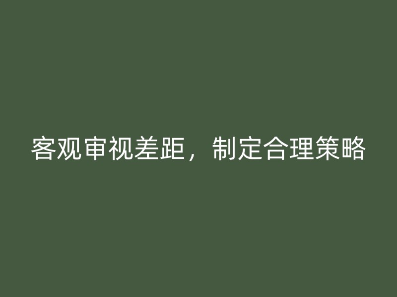 客观审视差距，制定合理策略