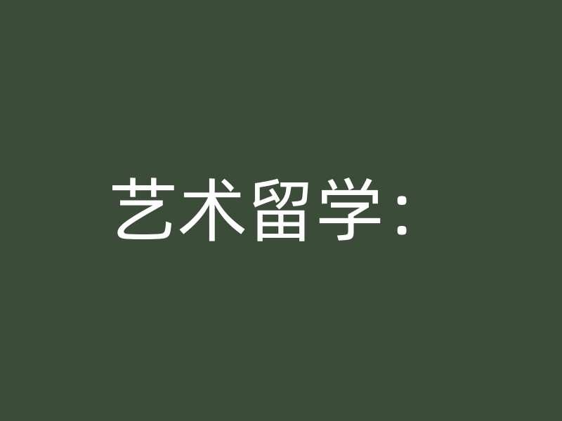 艺术留学：