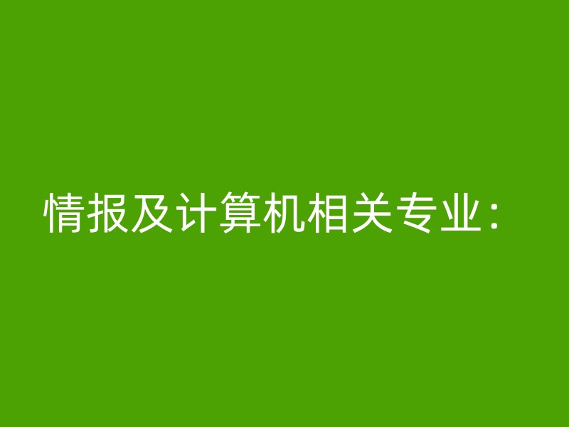 情报及计算机相关专业：