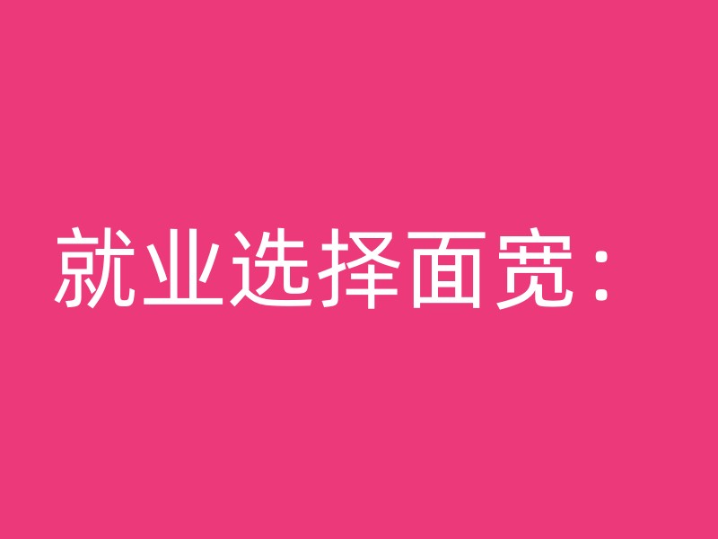 就业选择面宽：