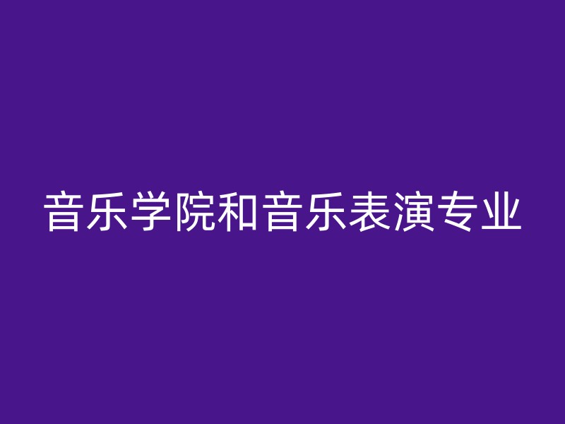 音乐学院和音乐表演专业