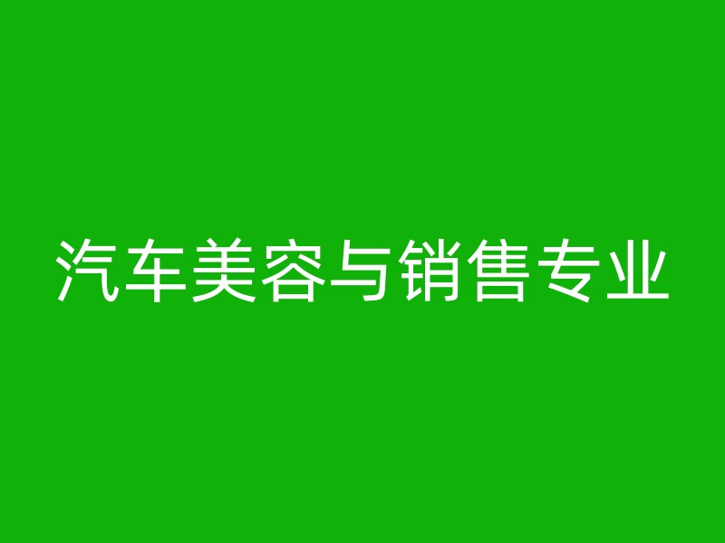 汽车美容与销售专业