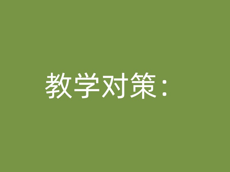 教学对策：