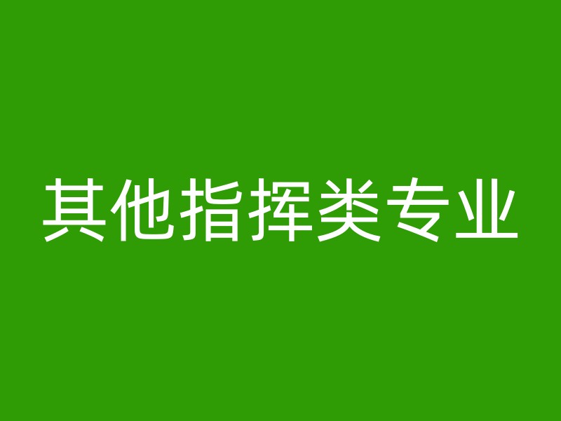 其他指挥类专业