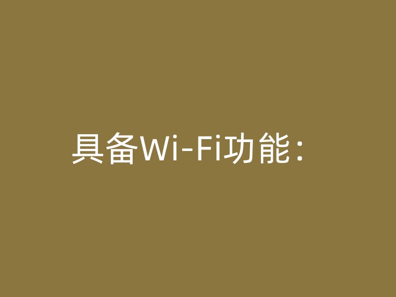 具备Wi-Fi功能：