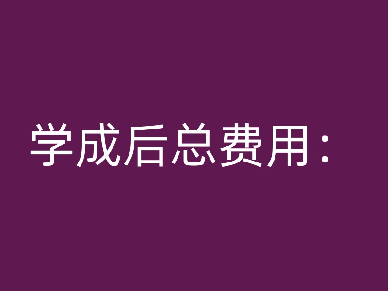 学成后总费用：