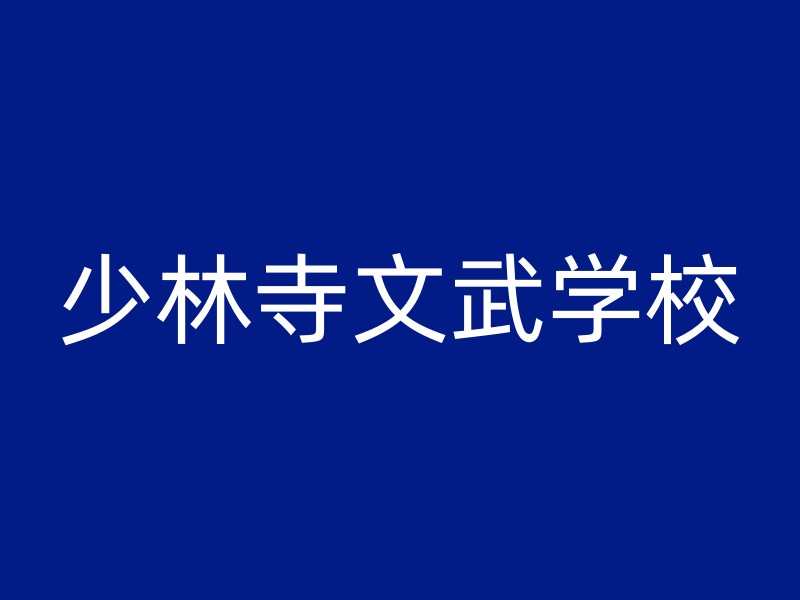 少林寺文武学校