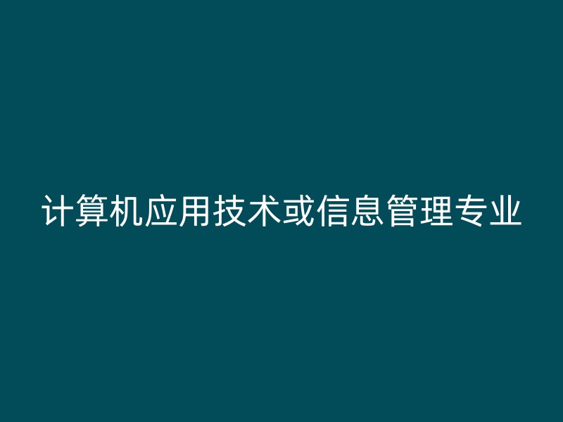 计算机应用技术或信息管理专业