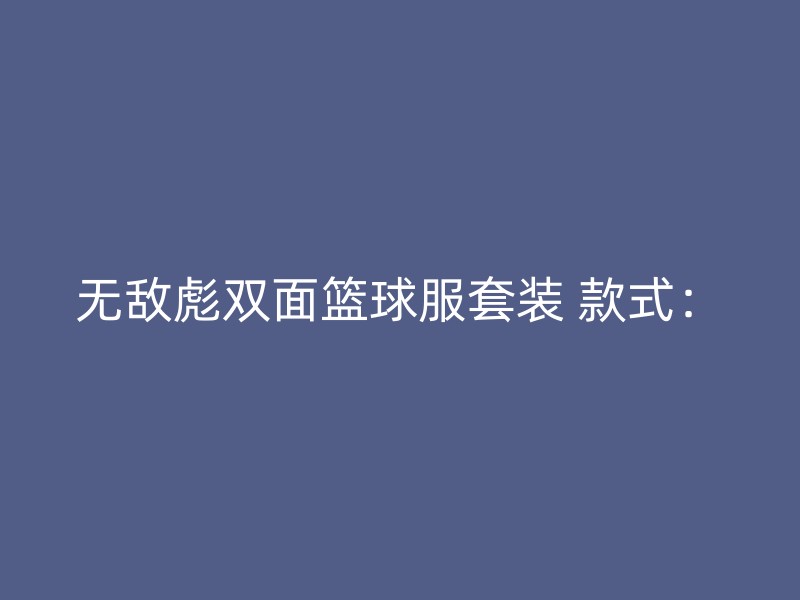 无敌彪双面篮球服套装 款式：