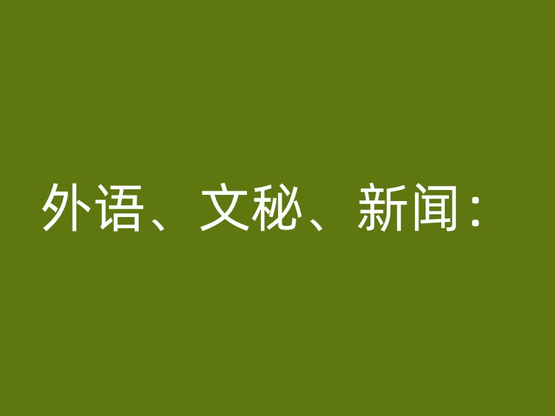 外语、文秘、新闻：