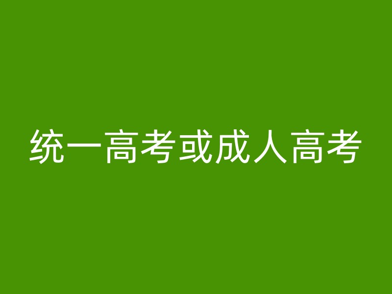 统一高考或成人高考