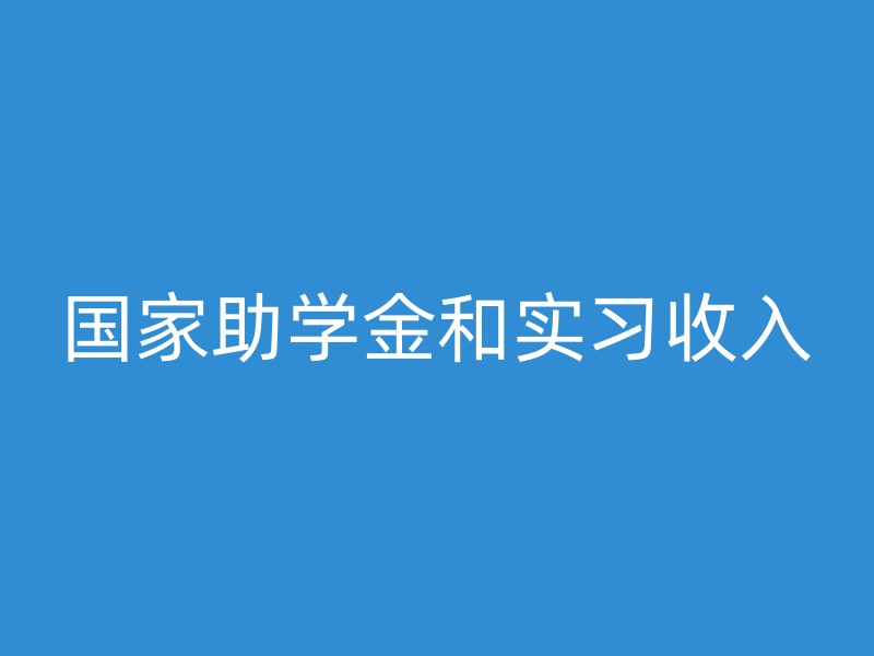 国家助学金和实习收入