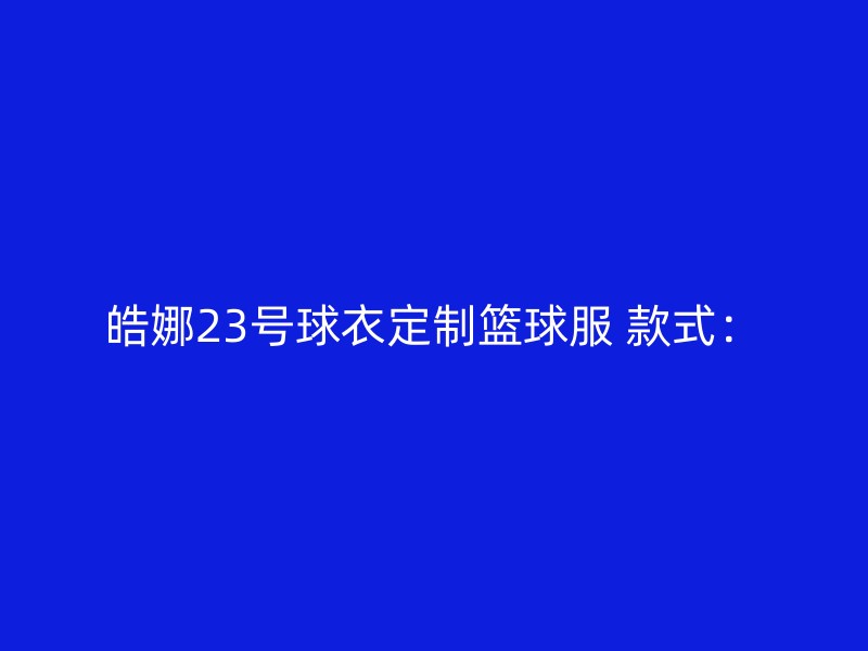 皓娜23号球衣定制篮球服 款式：