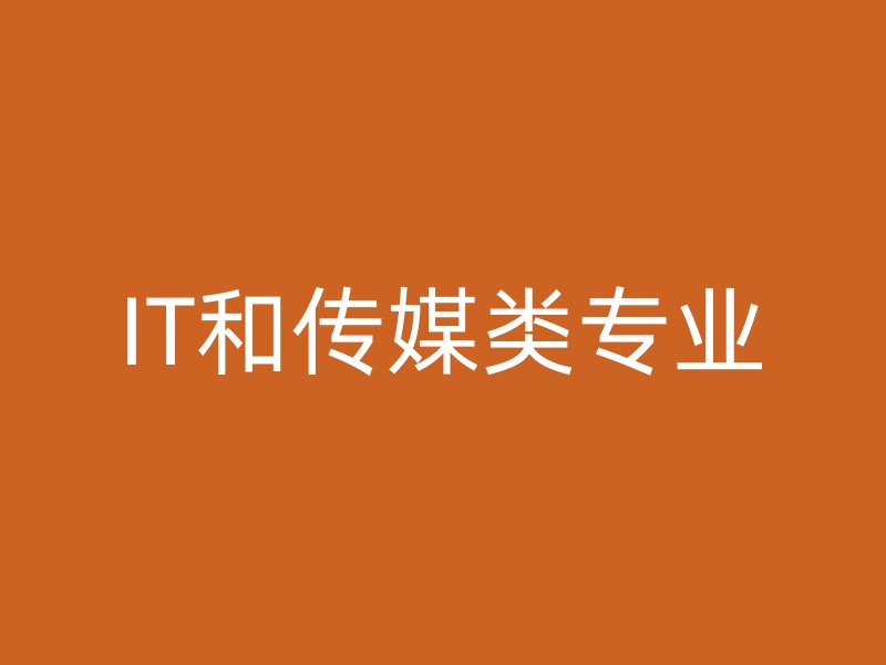 IT和传媒类专业