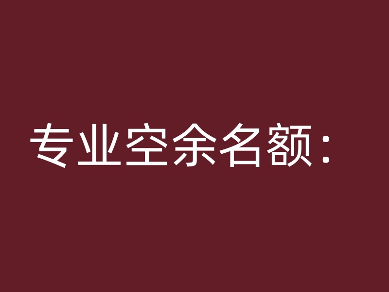 专业空余名额：