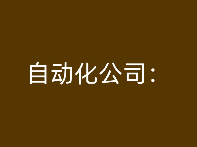 自动化公司：