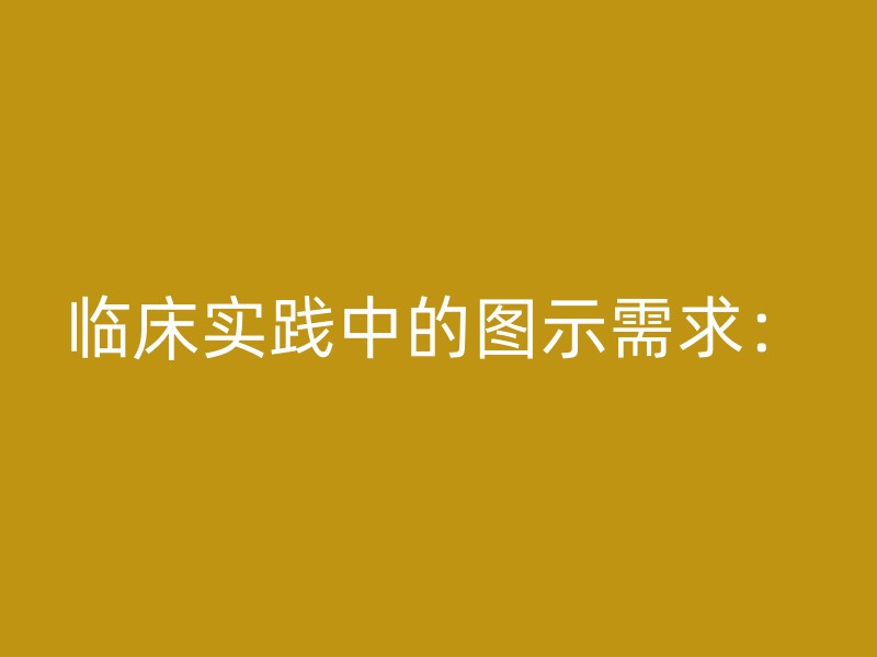 临床实践中的图示需求：