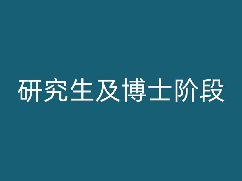 研究生及博士阶段