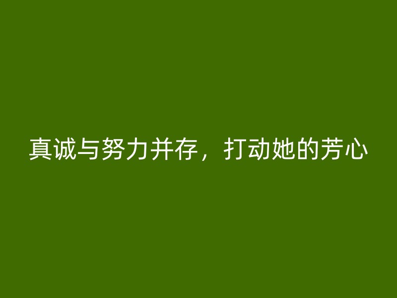 真诚与努力并存，打动她的芳心