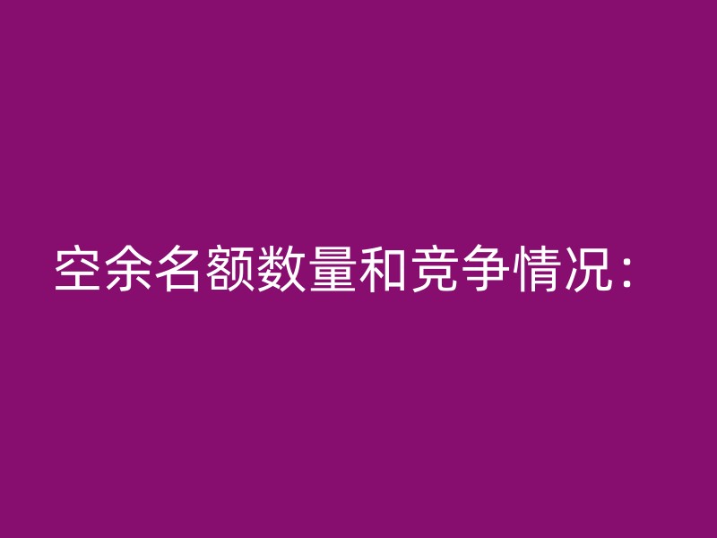 空余名额数量和竞争情况：