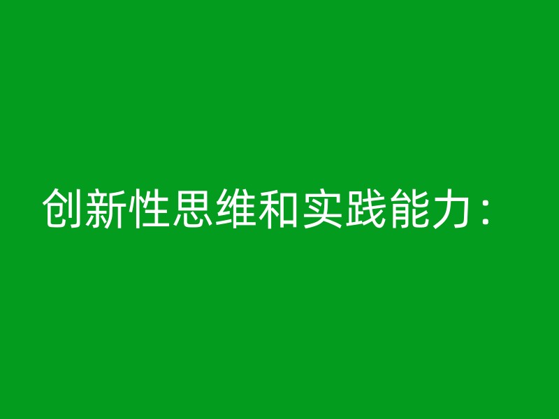 创新性思维和实践能力：