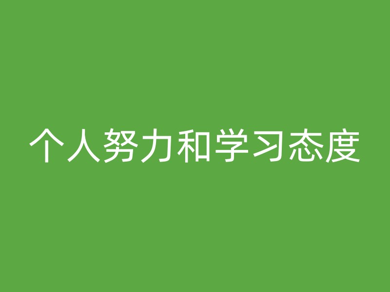 个人努力和学习态度