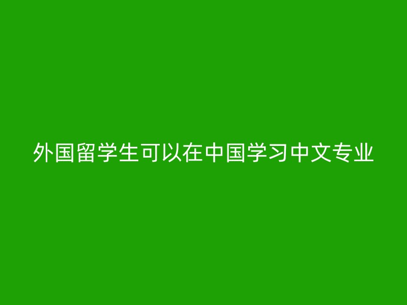 外国留学生可以在中国学习中文专业