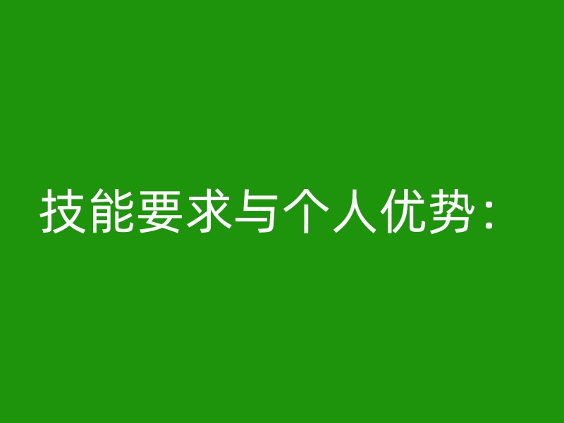 技能要求与个人优势：