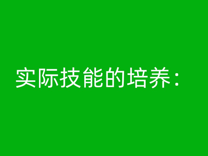 实际技能的培养：