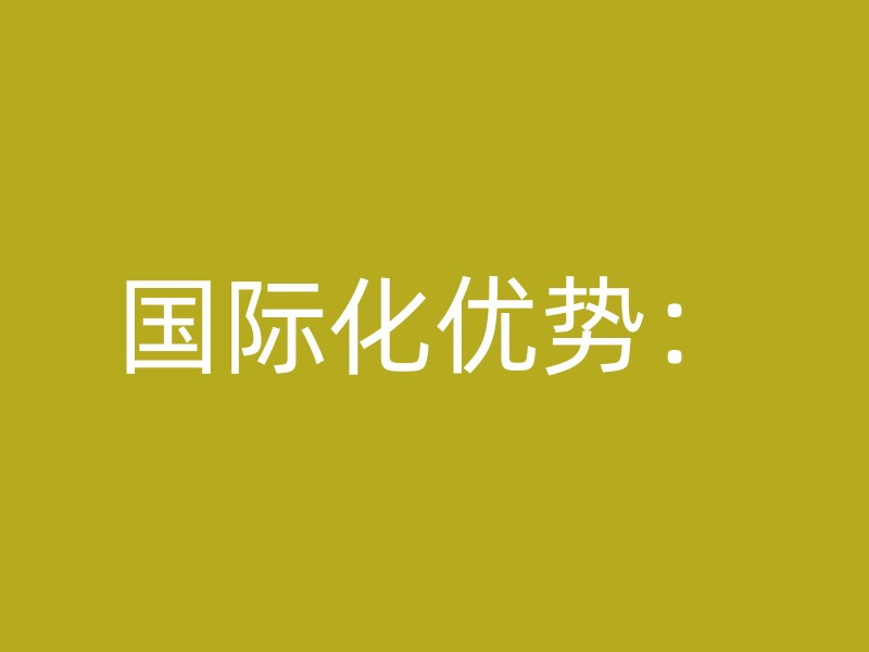 国际化优势：