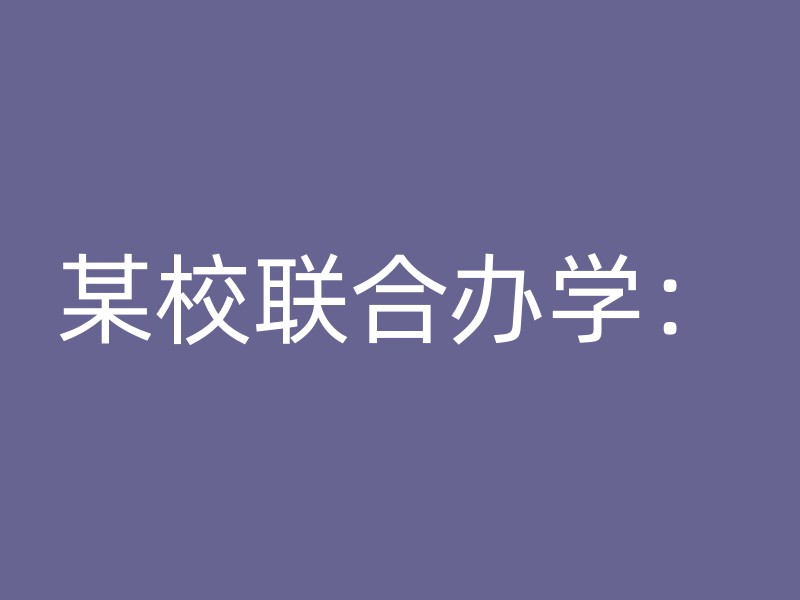 某校联合办学：