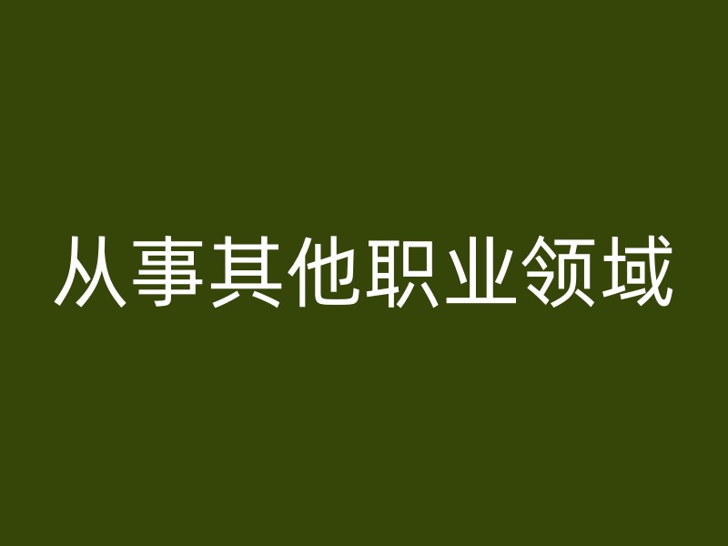 从事其他职业领域