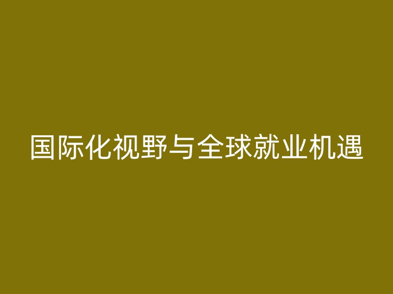 国际化视野与全球就业机遇