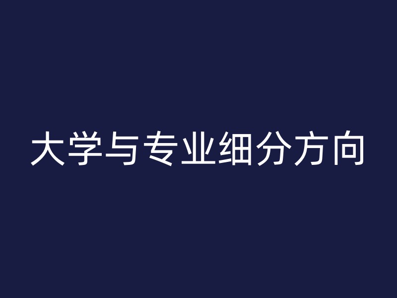 大学与专业细分方向