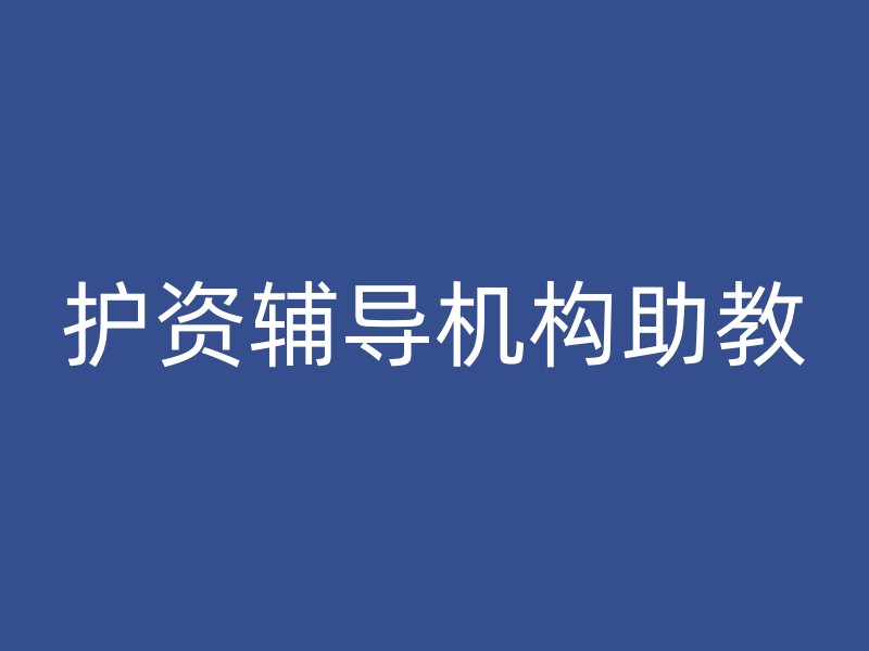 护资辅导机构助教