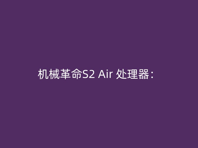 机械革命S2 Air 处理器：