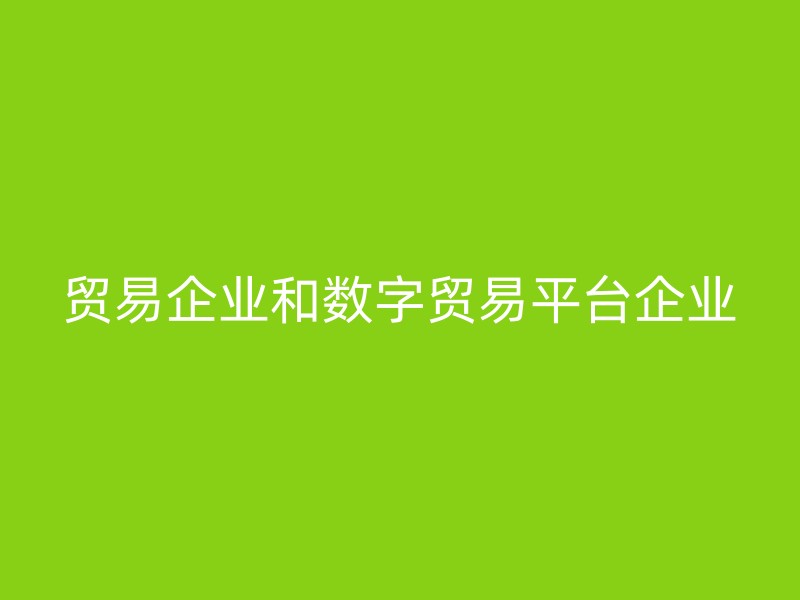 贸易企业和数字贸易平台企业