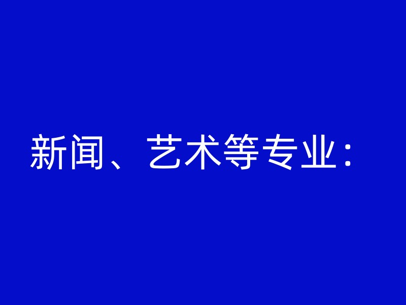 新闻、艺术等专业：