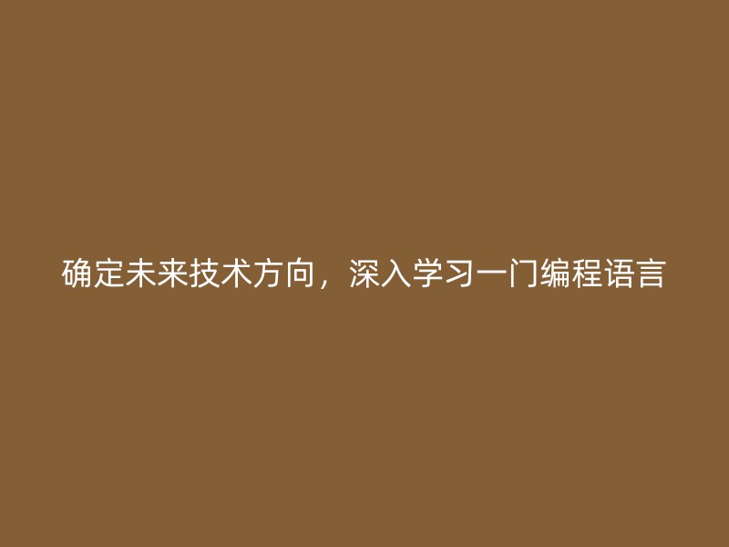 确定未来技术方向，深入学习一门编程语言