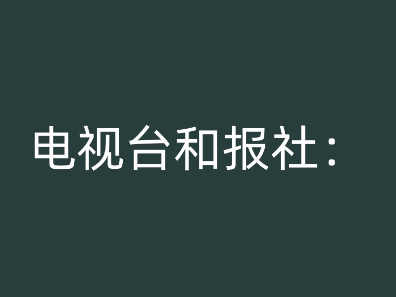 电视台和报社：