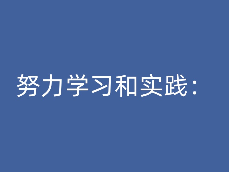 努力学习和实践：