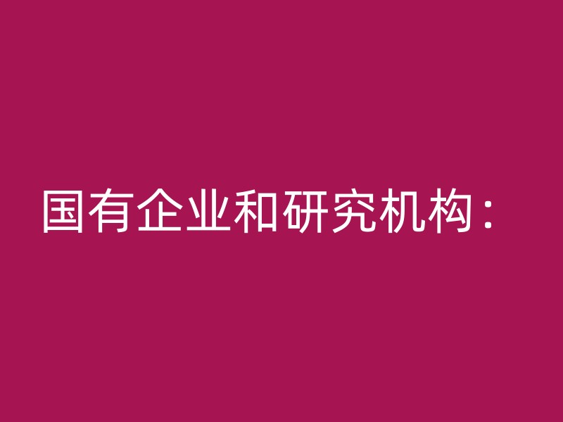 国有企业和研究机构：