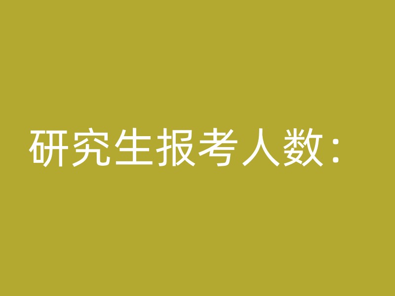 研究生报考人数：