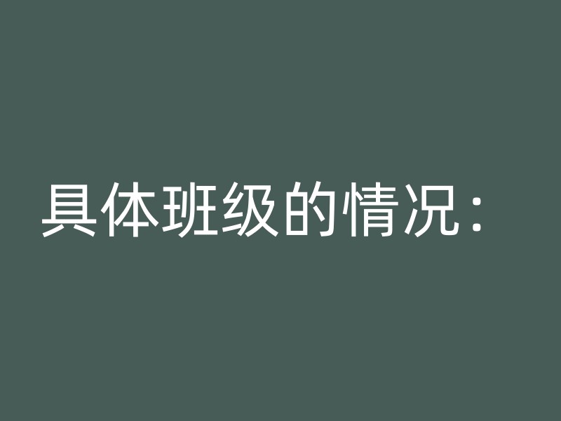 具体班级的情况：