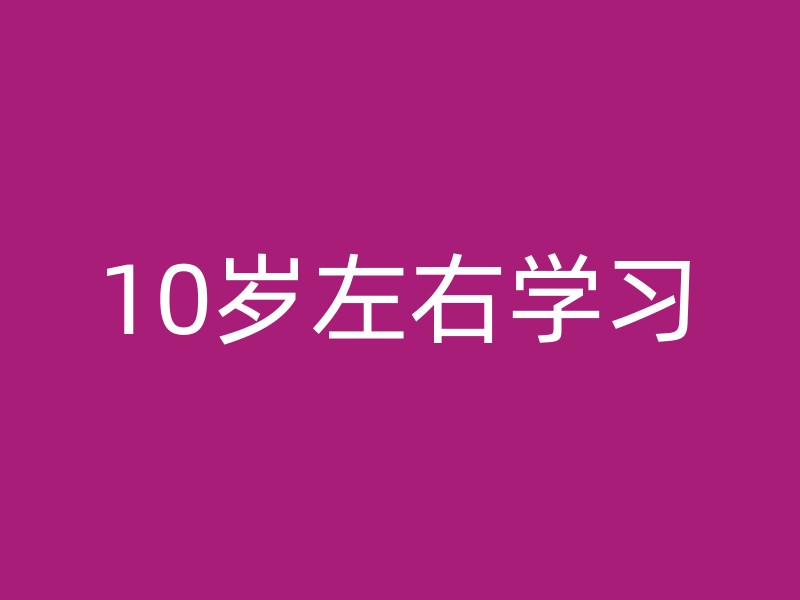 10岁左右学习