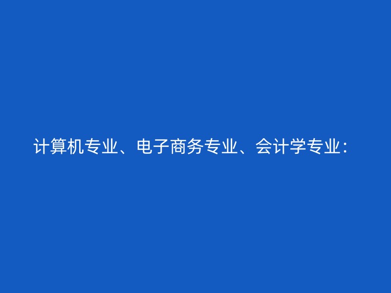 计算机专业、电子商务专业、会计学专业：