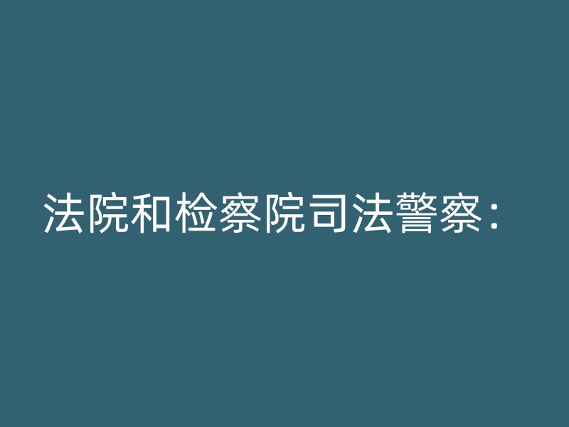 法院和检察院司法警察：