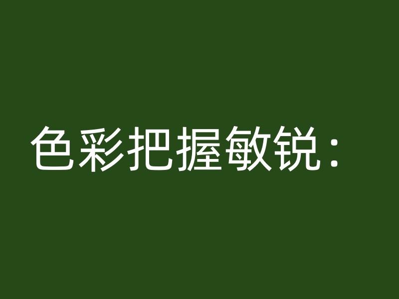 色彩把握敏锐：